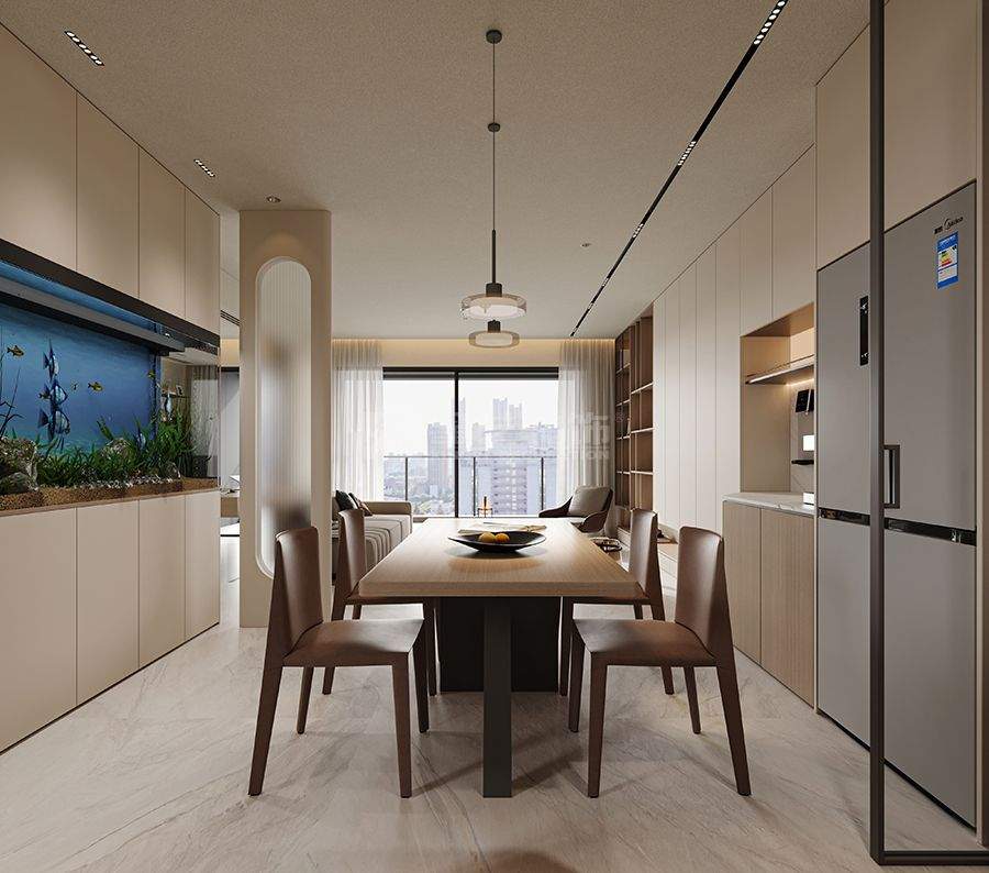 柔棕雅境，松弛感的现代轻奢居(图4)