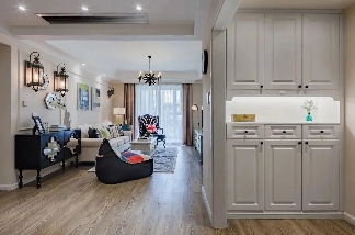 96㎡新房装修，美式风与卡座的邂逅