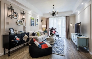 96㎡新房装修，美式风与卡座的邂逅