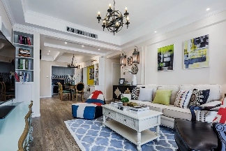 96㎡新房装修，美式风与卡座的邂逅