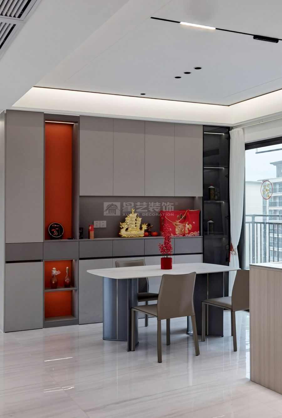 碧桂园200平精装翻新现代简约实景(图5)