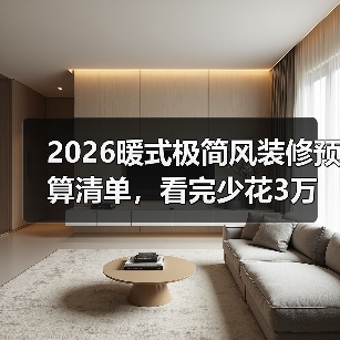 2026暖式极简风装修预算清单,看完少花3万冤枉钱(图3) 2026暖式极简风装修预算清单,看完少花3万冤枉钱(图3)