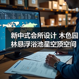 新中式会所设计 木色园林悬浮浴池星空顶空间（图3）