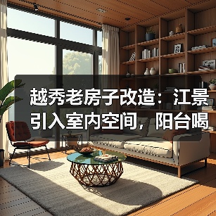越秀老房子改造：江景引入室内空间，阳台喝茶区融合珠江美景（图3）