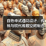 白色中式通花设计，传统与现代雅致空间融合（图1）