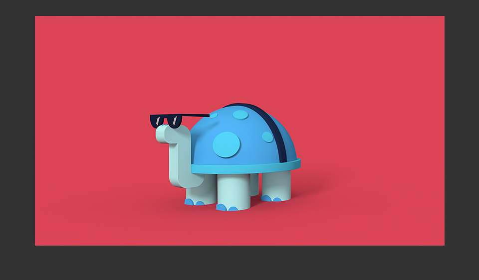 C4D制作带墨镜的小乌龟建模设计教程