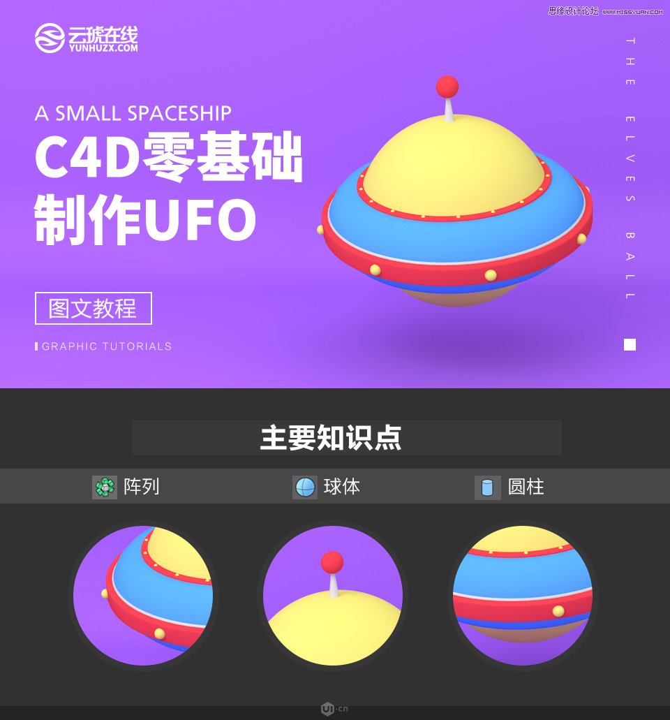 C4D制作卡通风宇宙飞船建模设计教程